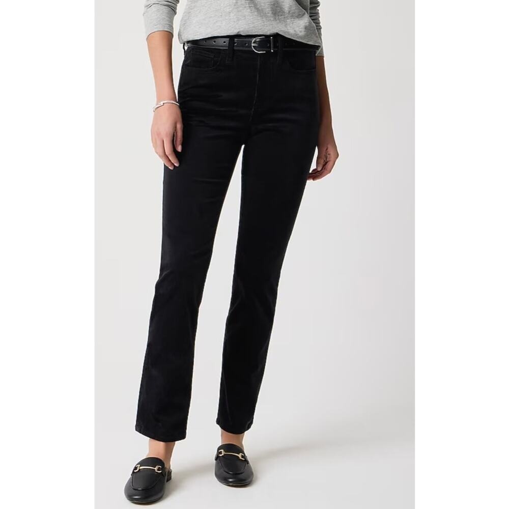 J. Crew Black High Rise Straight Leg Corduroy Pant‎ Minimalist Womens 31 NWT